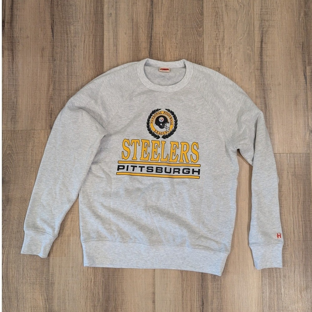 Homage Pittsburgh Steelers Sweatshirt Mens M Gray Retro NFL Crewneck Football